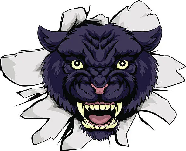 Vector illustration of Black Panther Sports Mascot