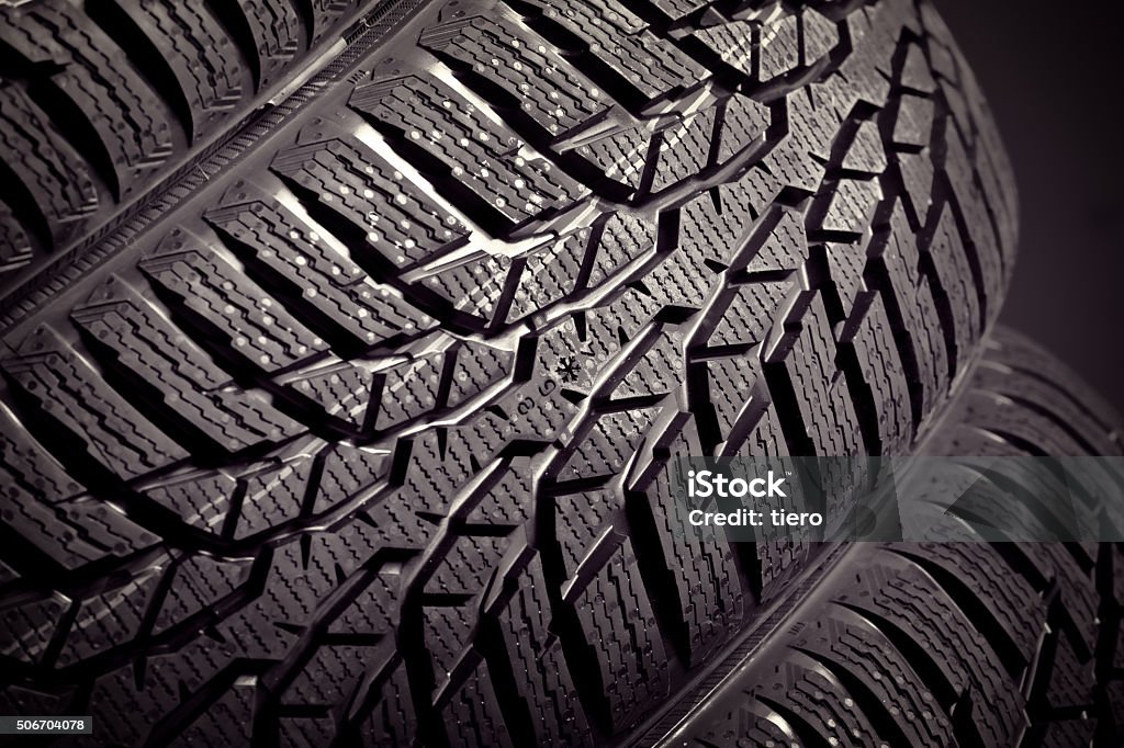 winter tyre detail of used winter tyre Business Finance and Industry Stock Photo