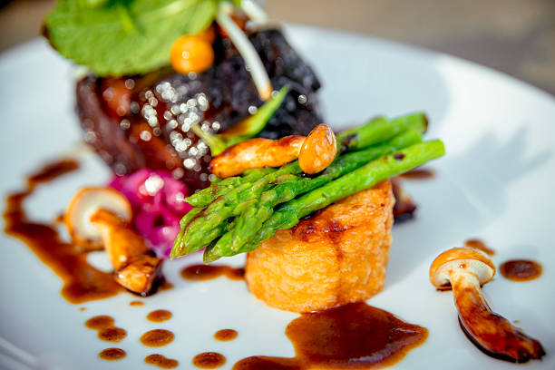 istock Meat with potatoes and asparagus 506708140