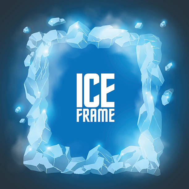 Ice frame Ice frame in vector ice borders stock illustrations