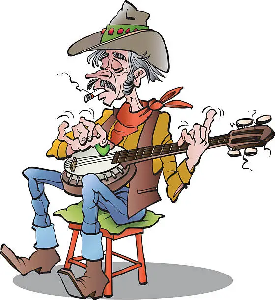 Vector illustration of Country banjo player