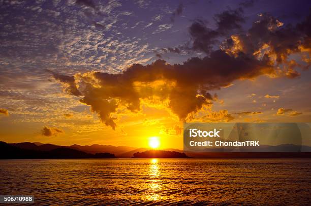Beautiful Sunset Over The Dam Stock Photo - Download Image Now - Backgrounds, Beach, Beauty In Nature