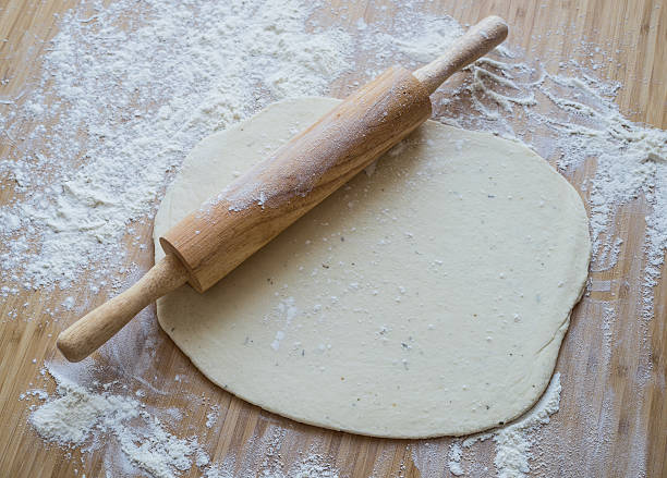 istock plunger and dough with white flour on wooden bamboo table 506711994