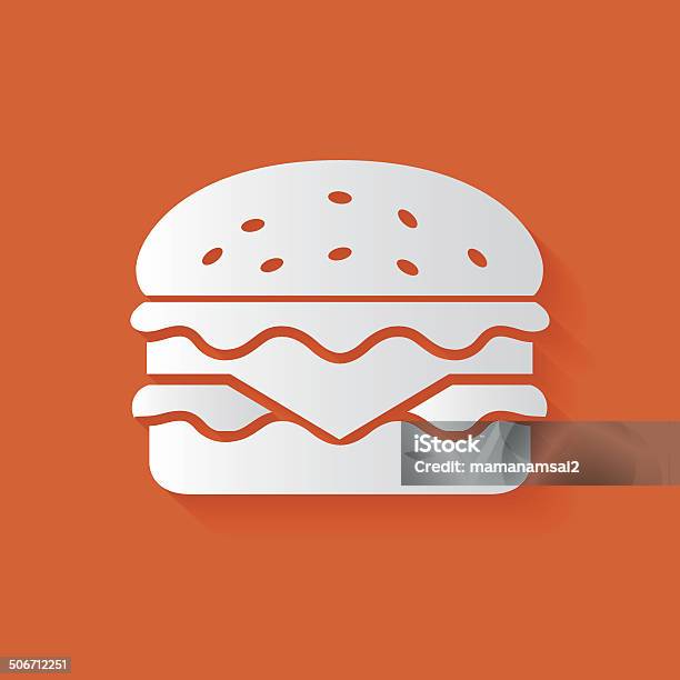 Ilustración de Hamburger Vector Símbolo En Limpio y más Vectores Libres de Derechos de Alimento - Alimento, Amarillo - Color, Carne de vaca