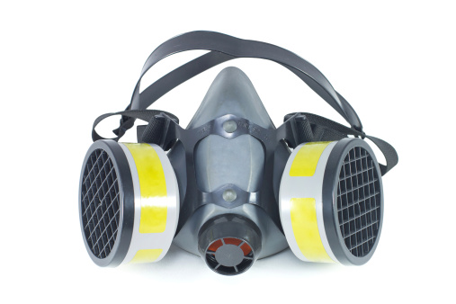 Chemical protective mask isolated image