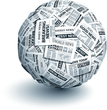 Vector ball of newspapers.