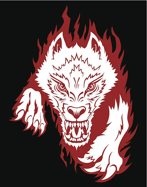Vector illustration of anger wolf