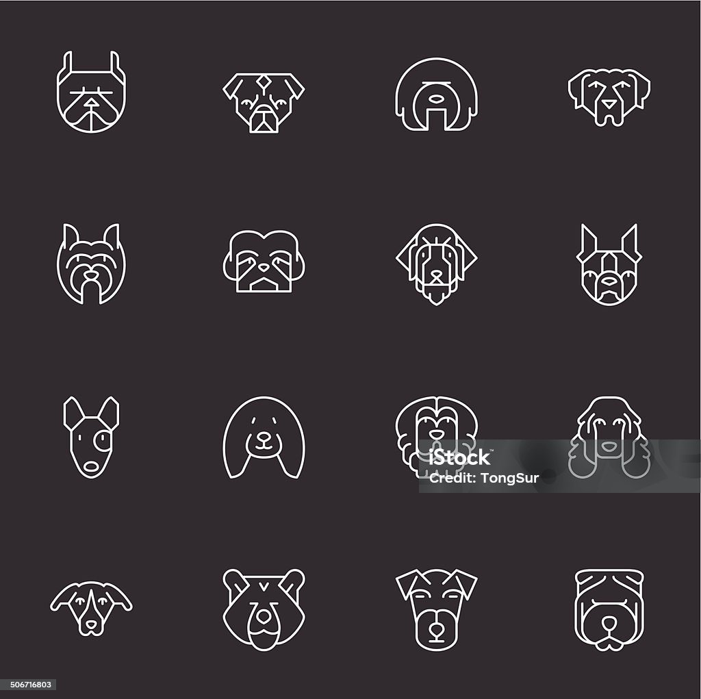 Dogs Head Icons | set 2 - Light White Vector file of Dogs Head Icons  Dog stock vector