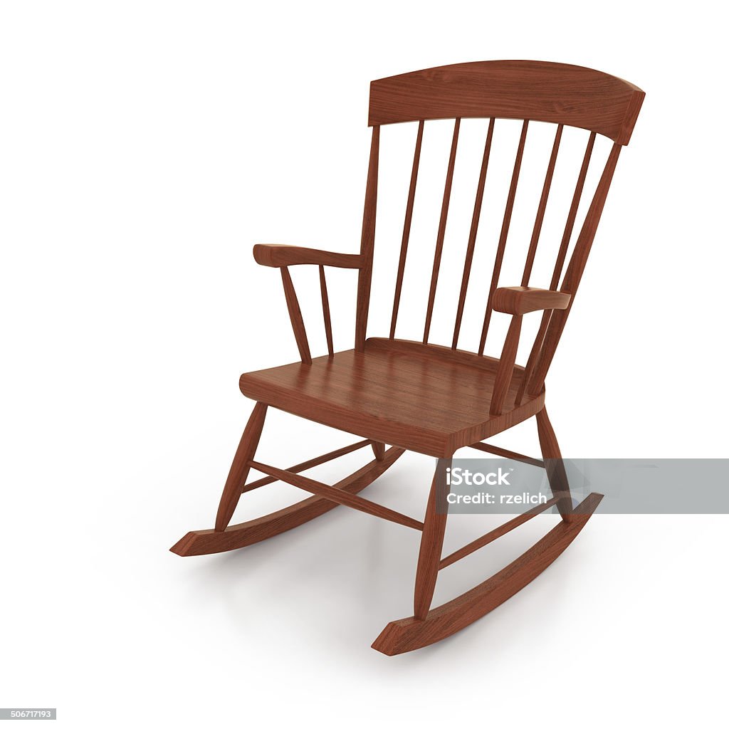 Rocking chair Wooden rocking chair, 3d render Armchair Stock Photo