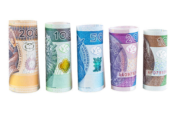 istock Rolled polish zloty new banknotes 506717635
