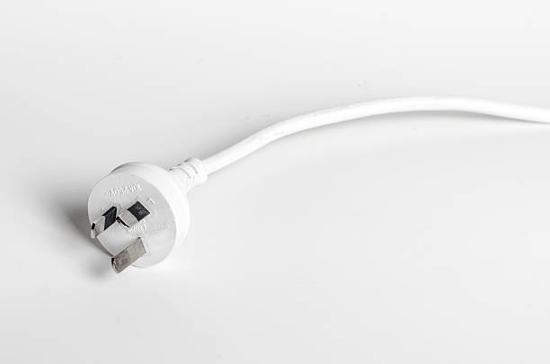 istock White Australian power cord plug on white background 506724215