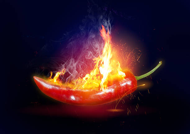 explosive hot chili - chili fire stockfoto's en -beelden