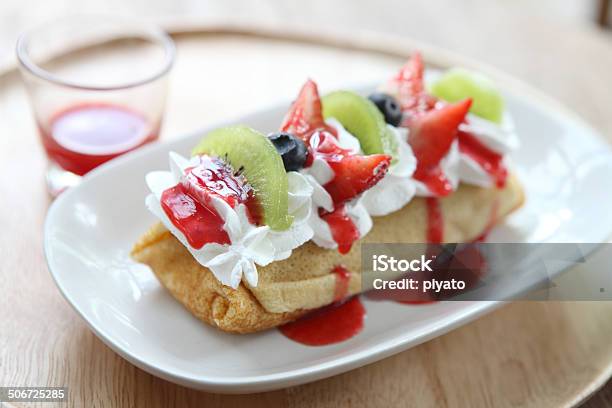 Crape Cake With Fruit Stock Photo - Download Image Now - Baked, Banana, Breakfast