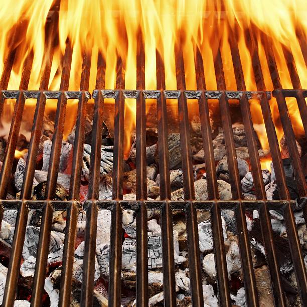 istock Barbecue Grill, Hot coal and Burning Flames 506725315