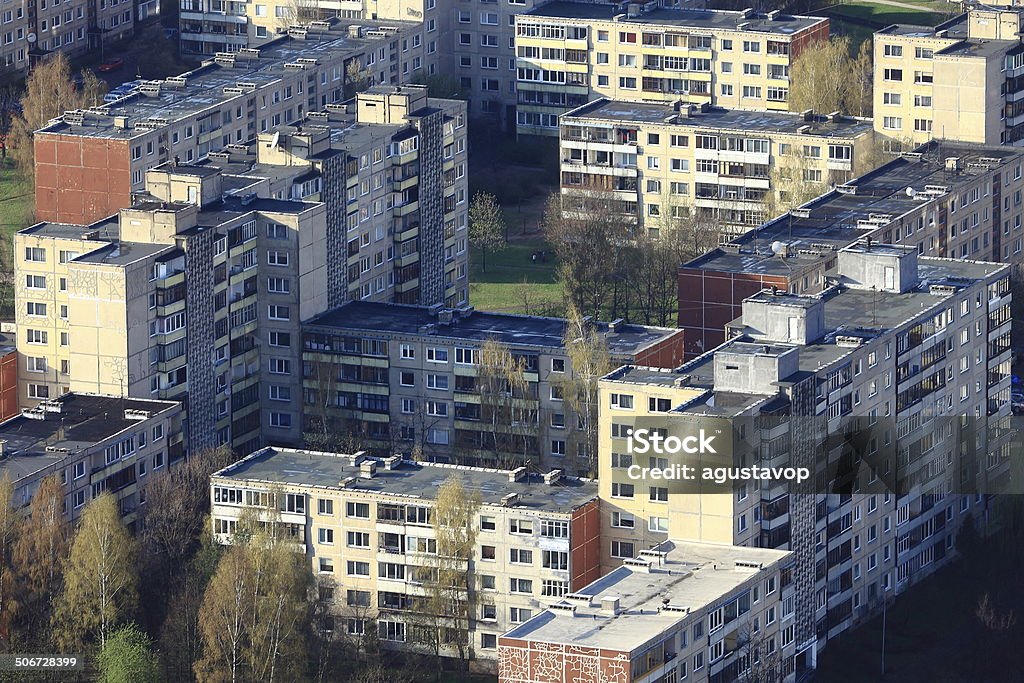 Comunista Sovietica Architettura ed edifici in Vilnius, Lithuania - Foto stock royalty-free di Grattacielo