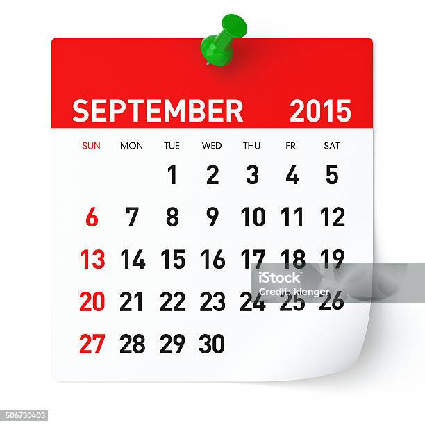 September 2015 Calendar Stock Photo - Download Image Now - 2015, Calendar, Computer Graphic