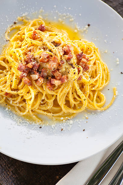 Spaghetti Carbonara stock photo