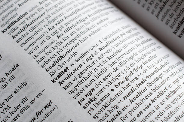 istock Page of a Swedish dictionary 506731521