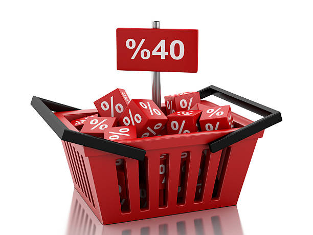 istock 3d shopping basket with discount cubes. 506752200