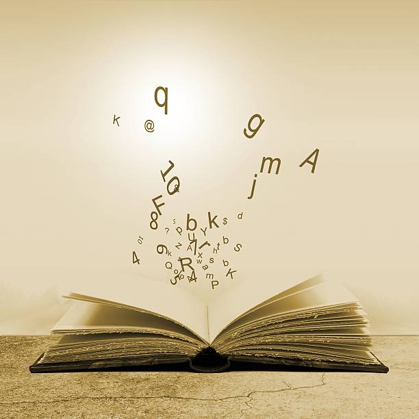 istock Open book with letters. Concept of reading. Sepia tones. 506755176
