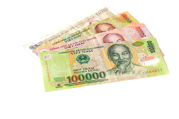 Stock Photo: Vietnamese currency Dong banknotes. stock photo