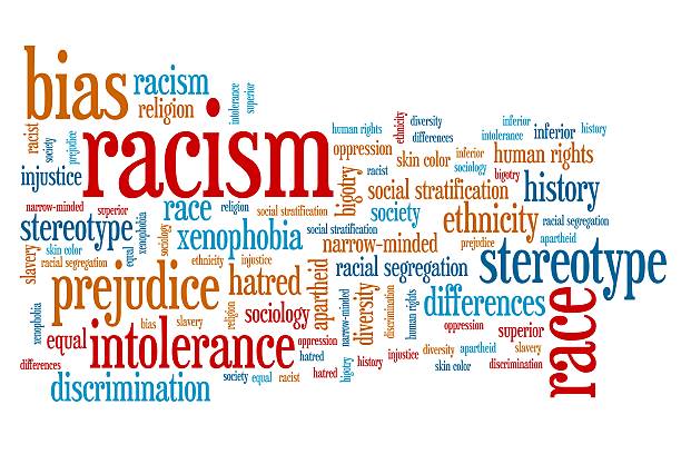 Racism Racism - social issues and concepts word cloud illustration. Word collage concept. segregation stock illustrations