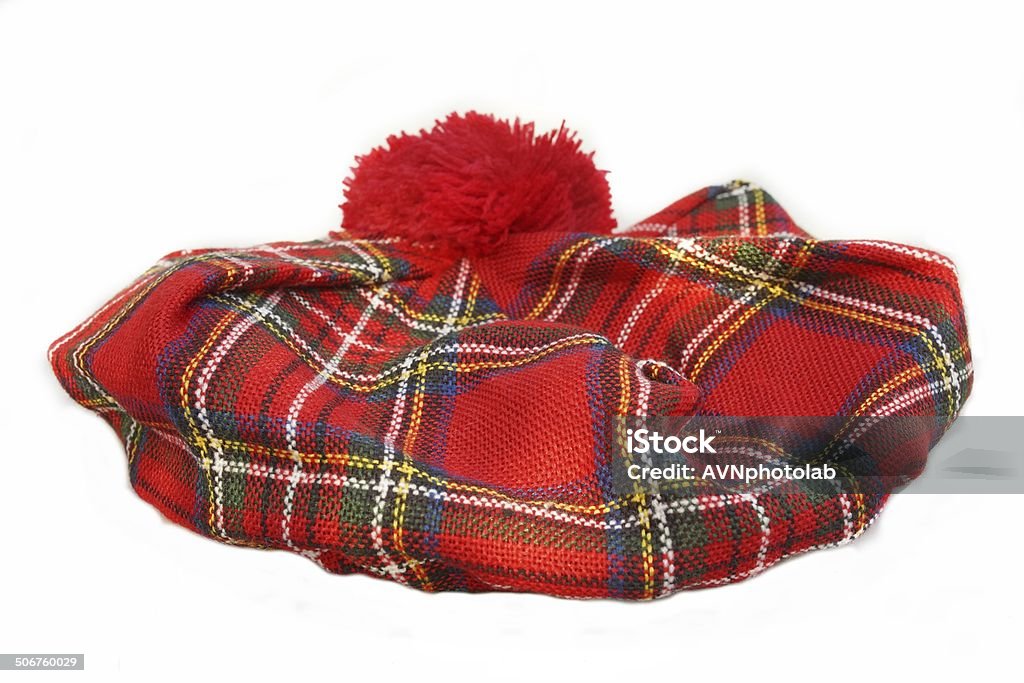 Cappellino con motivo Tartan scozzese.  Cuffietta - Foto stock royalty-free di Cappello