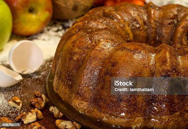 Apple Coconut Cake With Walnuts Stock Photo - Download Image Now - Apple - Fruit, Bundt Cake, Pound Cake
