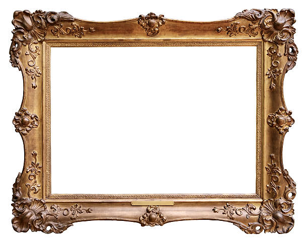 istock Wooden vintage frame isolated on white background 506760390