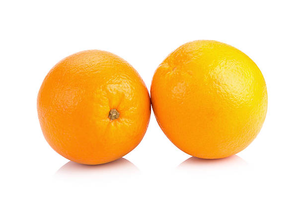 istock Ripe orange isolated on white background 506761436