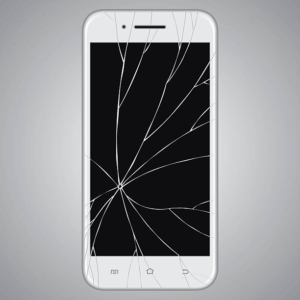 wektor złamane smartfon - breaking glass cracked broken stock illustrations