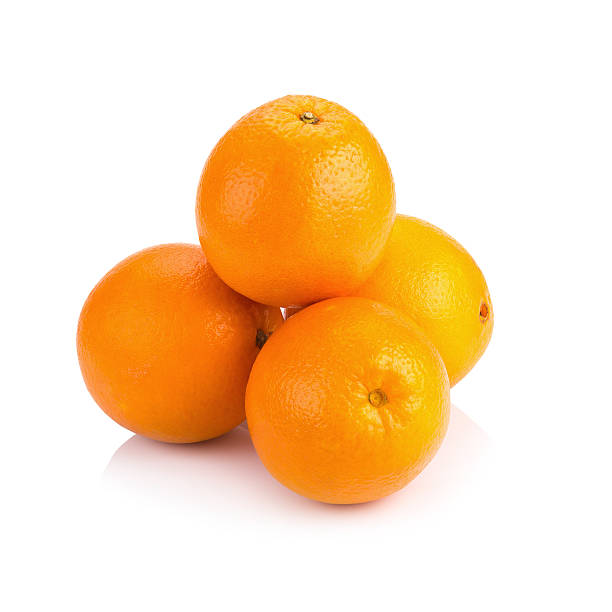 istock Ripe orange isolated on white background 506761856