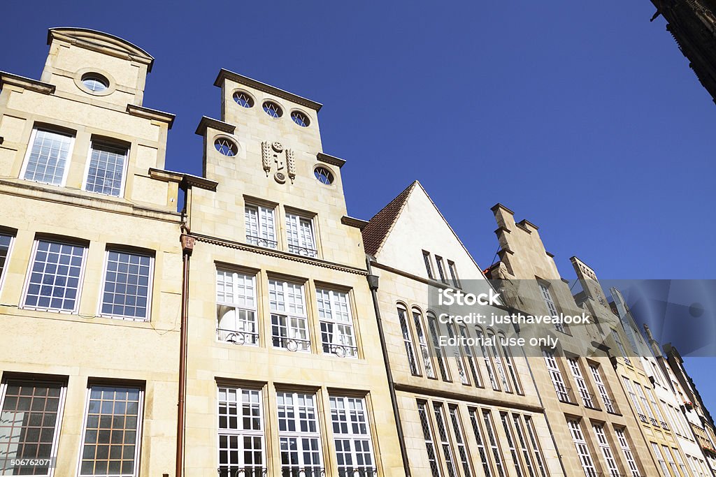 gables e históricas fachadas de Münster - Foto de stock de Alemanha royalty-free