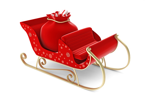 Santa's Sleigh with clipping path