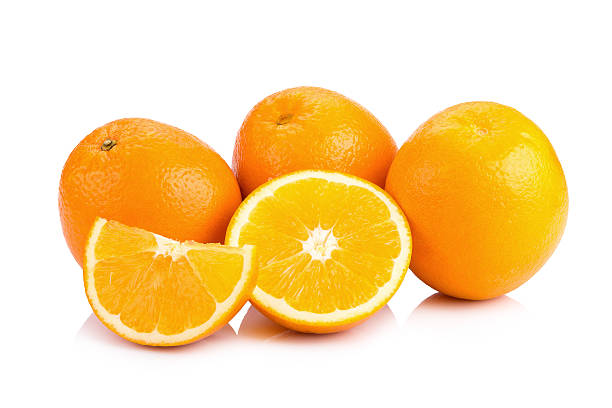 istock Ripe orange isolated on white background 506762546