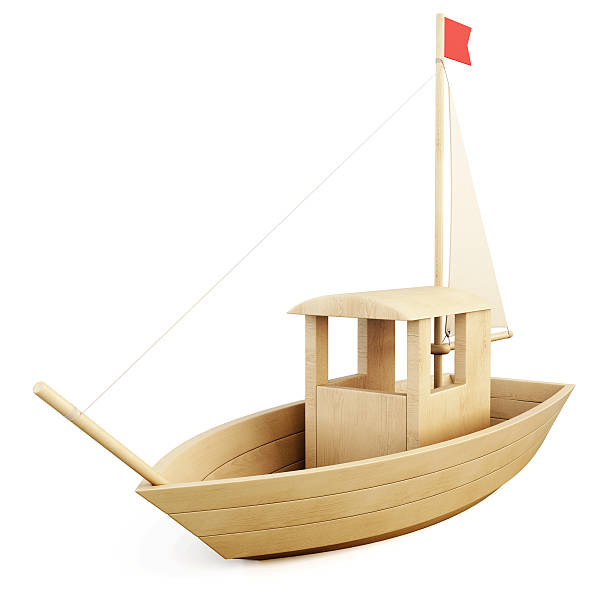 istock Wooden toy sailboat. 3d. 506763808
