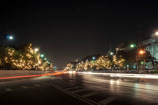 istock Traffic Headlight Trails In Bangkok, Thailand 506765452
