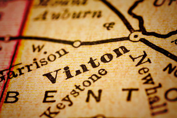 istock Vinton, Iowa on an Antique map 506766126
