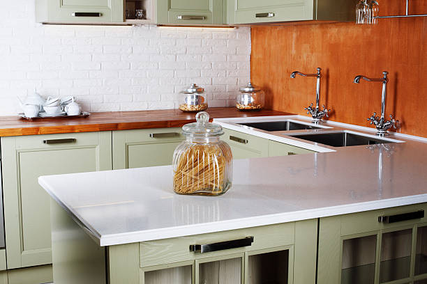 istock kitchen design light green gray provence two sinks with faucets 506767380
