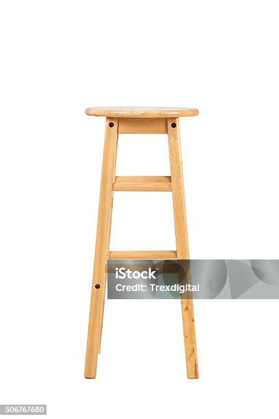 Wooden Stool Stock Photo - Download Image Now - Stool, Wood - Material, Bench