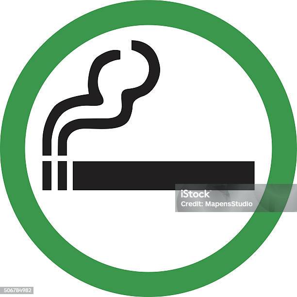 Smoking Area Sign-vektorgrafik och fler bilder på Röka - Röka, Ikon, Rökfrågor