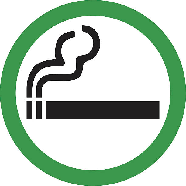 Smoking Area Sign Vector illustration of smoking area sign. smoke stock illustrations
