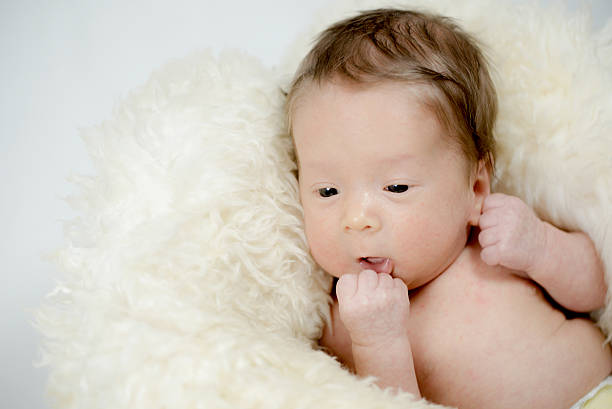 istock Sweet Newborn Baby in Basket 506787332