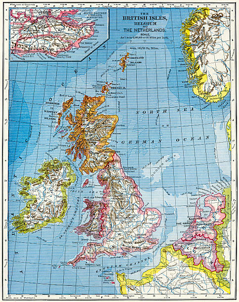 The British Isles, Belgium, And The Netherlands Map 1883