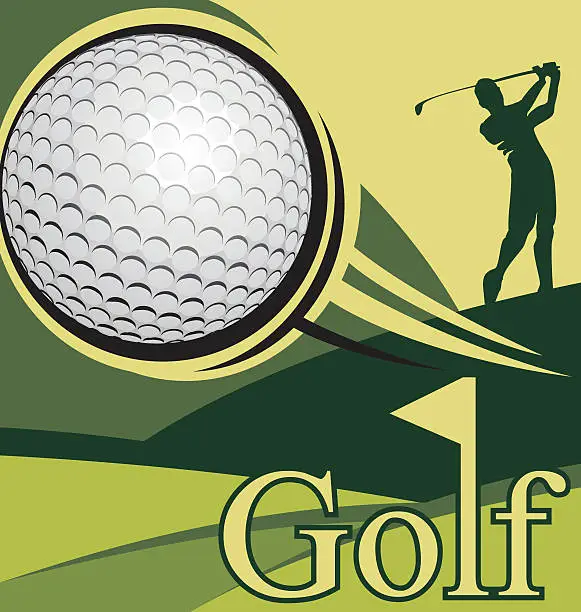 Vector illustration of Golf poster competition, golf image.