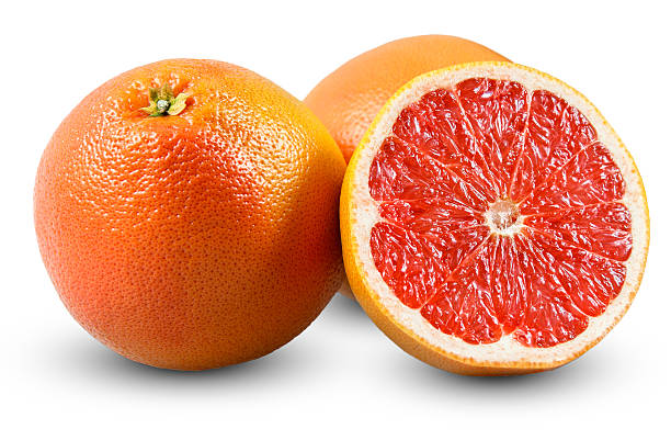 istock Fresh Grapefruit with juicy slice. Rich witch vitamin C isolated 506791060