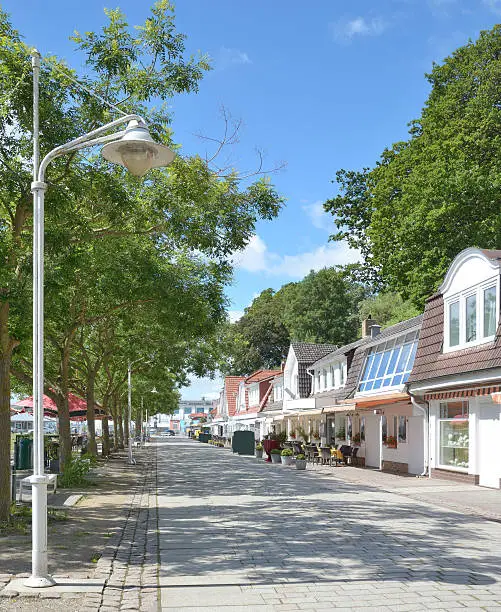 Promenade of Sassnitz on Ruegen Island in Mecklenburg Western Pomerania,baltic Sea,Germany