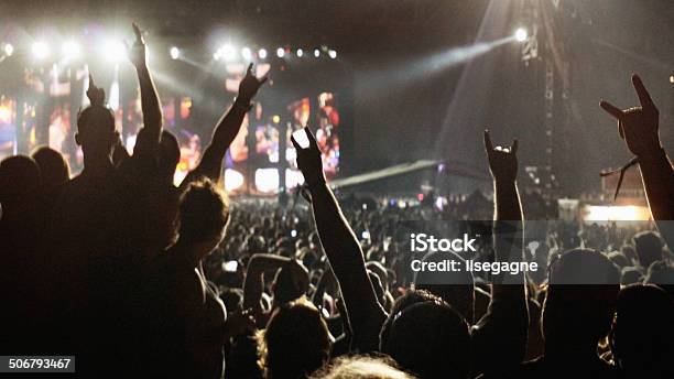 Crowd At A Music Concert Stock Photo - Download Image Now - Metal, Music Festival, Rock Music