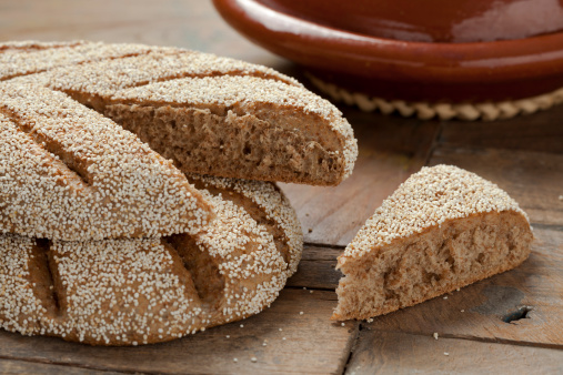 Fresh baked Moroccan semolina bread