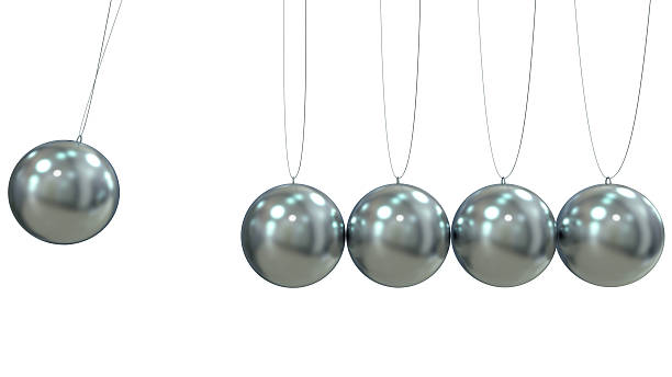 istock Render of a Newton Pendulum on white background 506795481
